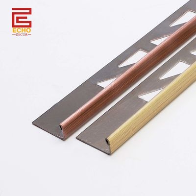 Qualität  Outdoor Straight Stainless Steel Tile Trim Flat Metal Edge Trim 10mm usine