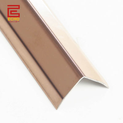 Roségold polierte Edelstahlfliesen 20 mm L-förmige Fliesen Metall Ecke Trim