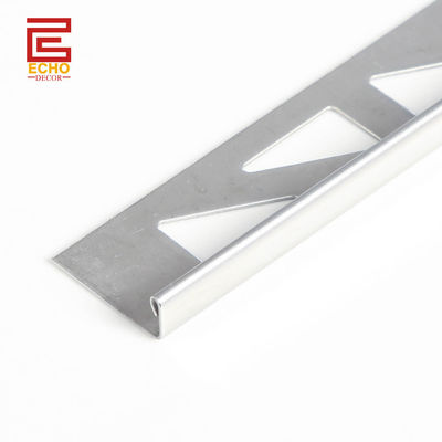 10mm Smart Flat Edge Tile Trim Chrom Metallwinkel Trim für äußere Ecken