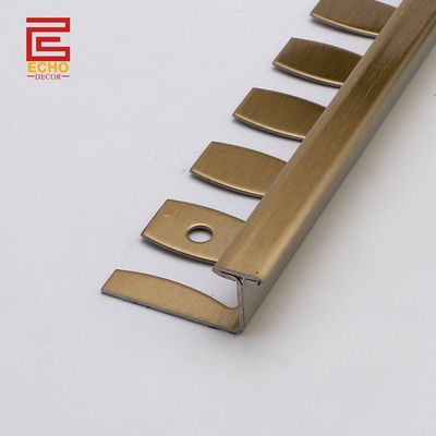 CE ISO 6mm Edelstahlfliesen Trim Metall Messingfliesen zu Fliesen Boden Trim