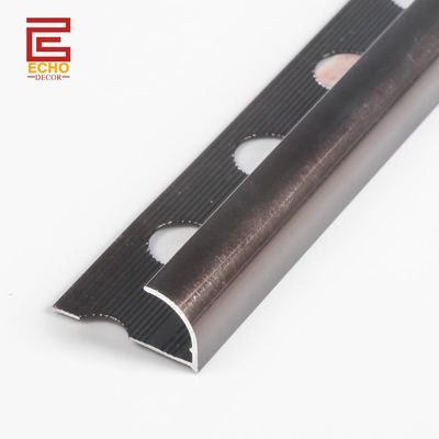 Dunkelbraune Wandfliesen Randstreifen Veredelung Aluminium Runder Randfliesen 2,5m