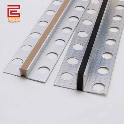 Dauerhafte Aluminiumfliesen-Trim-Fliesen über Expansions-Gelenk-Abdeckungsstreifen für Wände und Böden