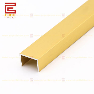 Dekorative Fliesen Ränder Matte Gold U-Form Aluminium Fliesen Trim 2.5