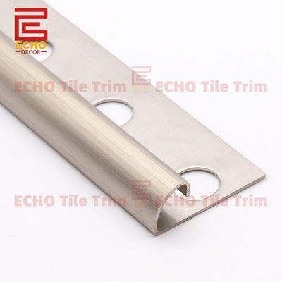 Bullnose Fliesen Rand gebürstet Edelstahl Fliesen Trim 10mm Matte