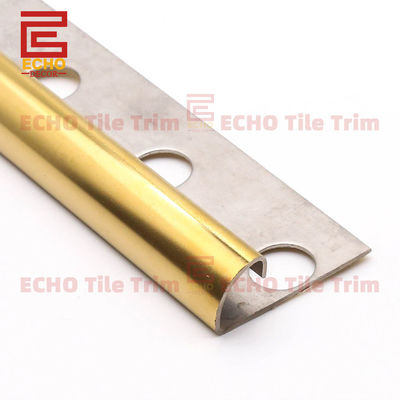 Moderne Metall Gold Bullnose Kante Fliesen Trimmen Fliesen Ecke Rand 12mm