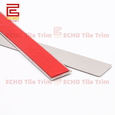 Selbstklebende 304 Edelstahl Flachstreifen Kante Fliesen Auskleidungsdicke regelmäßig 0,5-1,2 mm 20 mm