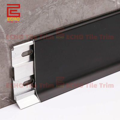 Moderne Aluminium-Wand-Basisplatte Trim Skirting Board Profile Schwarz 40-120mm Breite