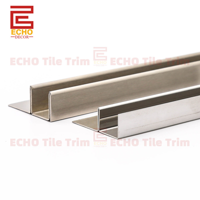 F Form Edelstahlfliesen-Trimm 9-12 mm für Duschglasscheiben
